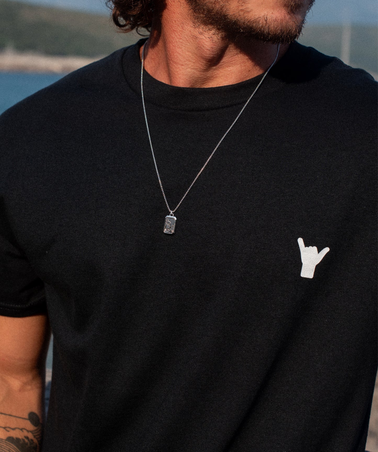 Oahu Wave Dog Tag Necklace