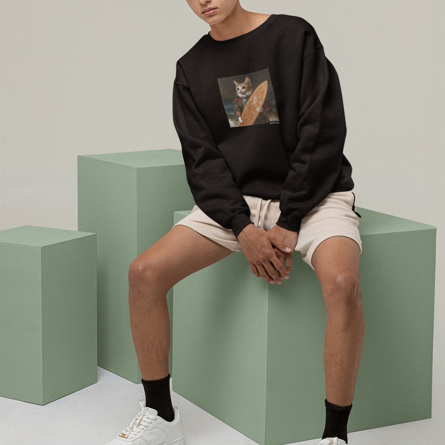 Surf Baron Cat Crewneck Sweatshirt