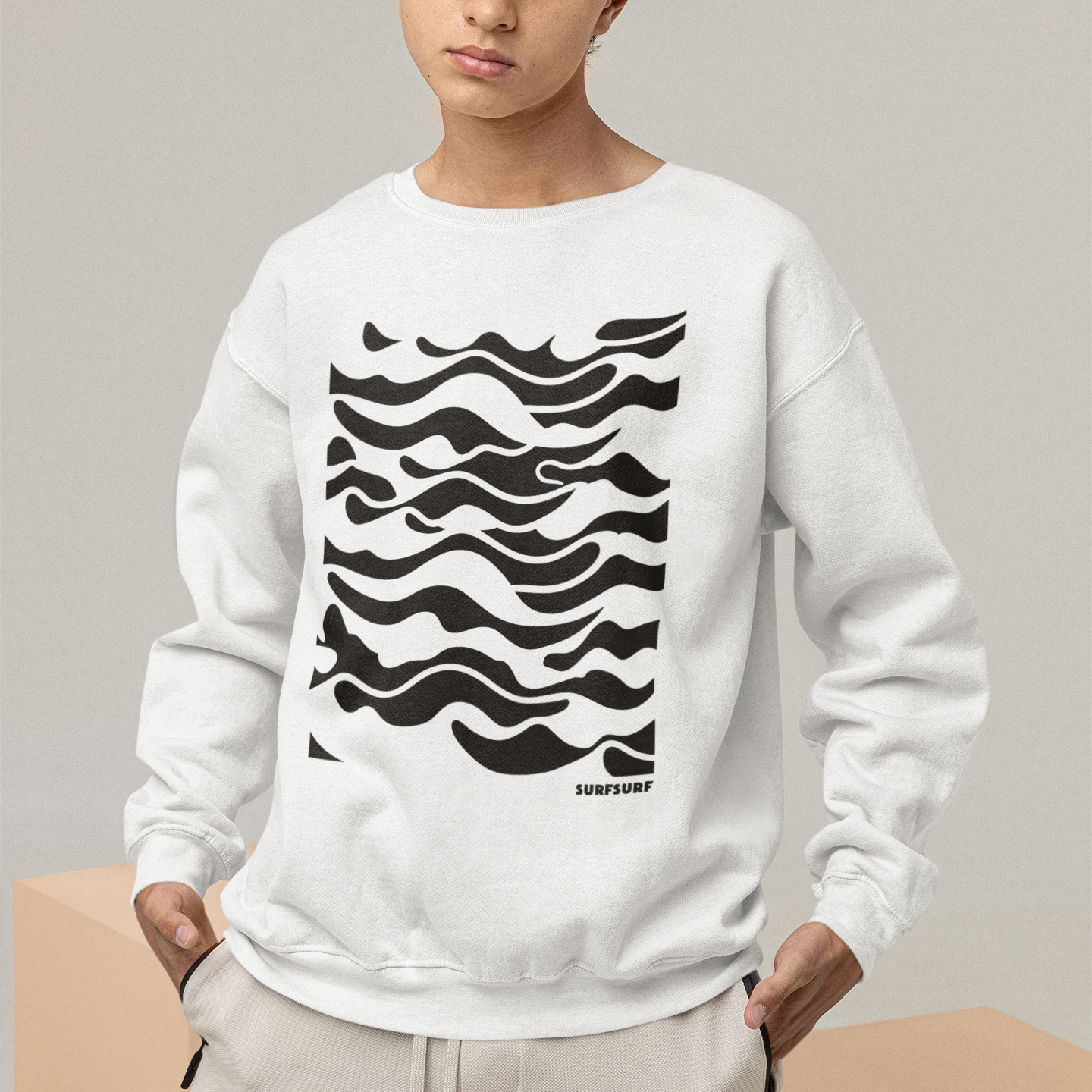 Wave Lines Crewneck Sweatshirt