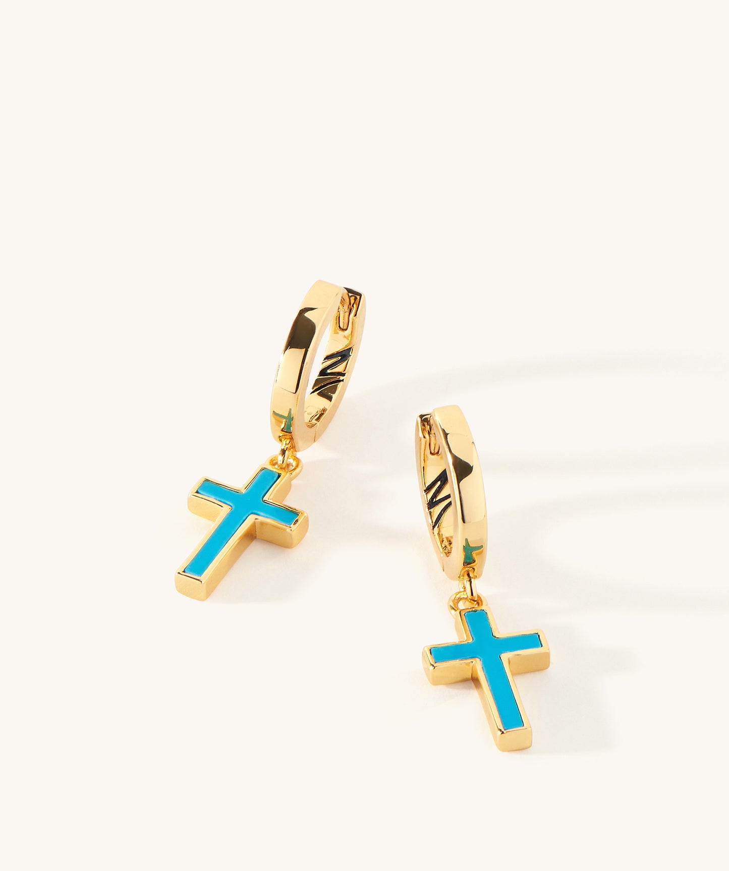 Lazio Turquoise Dangle Cross Earrings