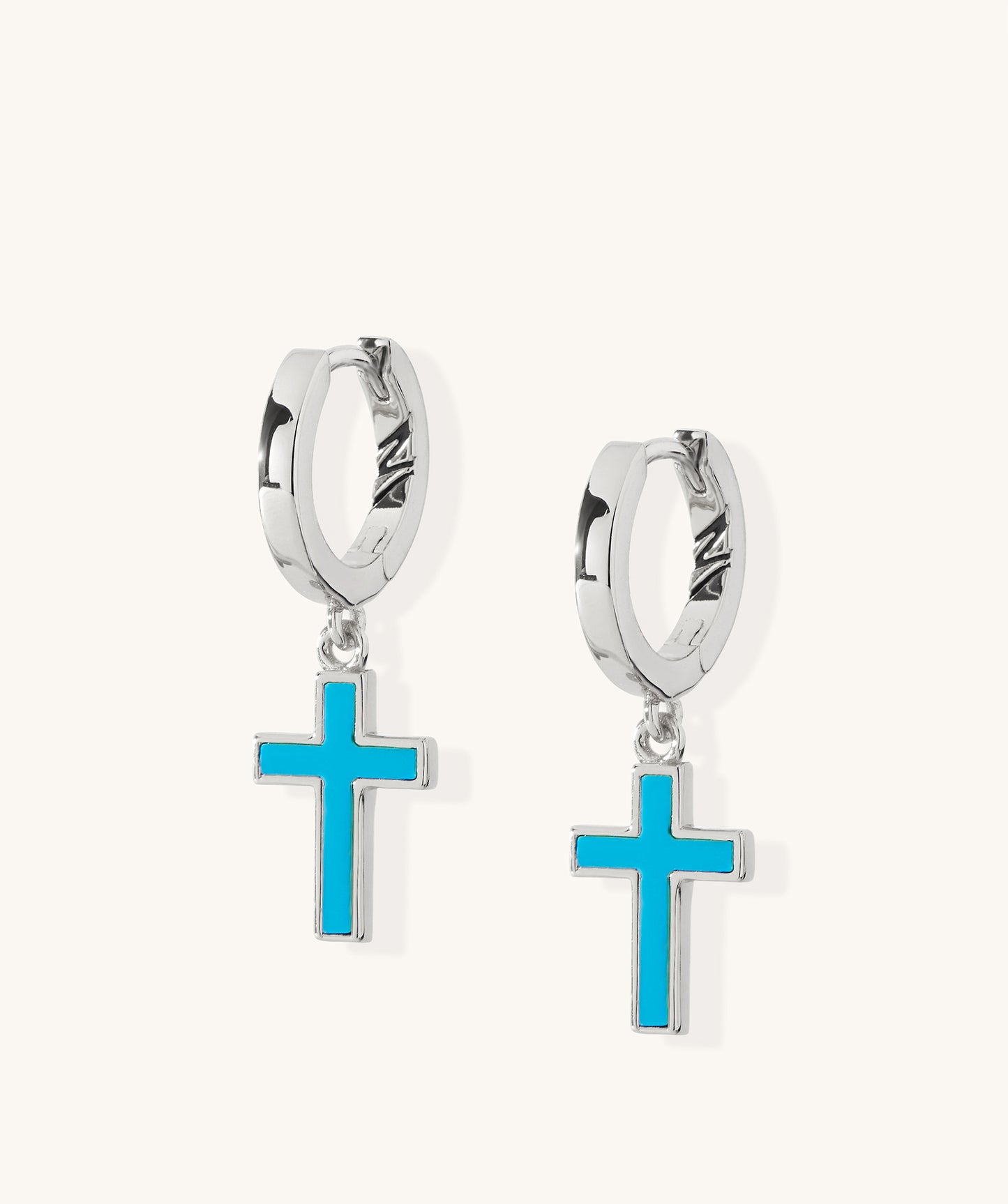 Lazio Turquoise Dangle Cross Earrings