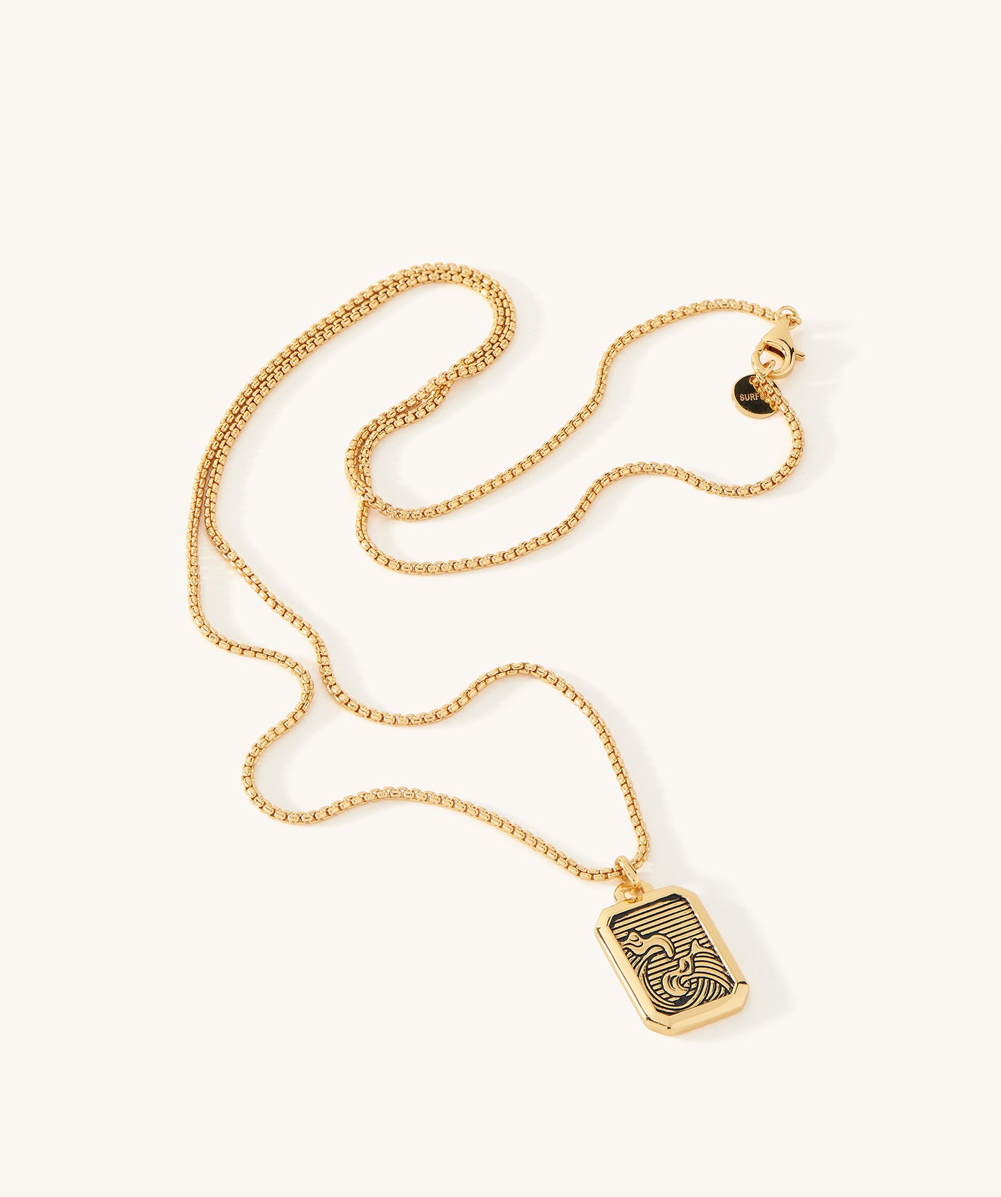 Oahu Wave Dog Tag Necklace