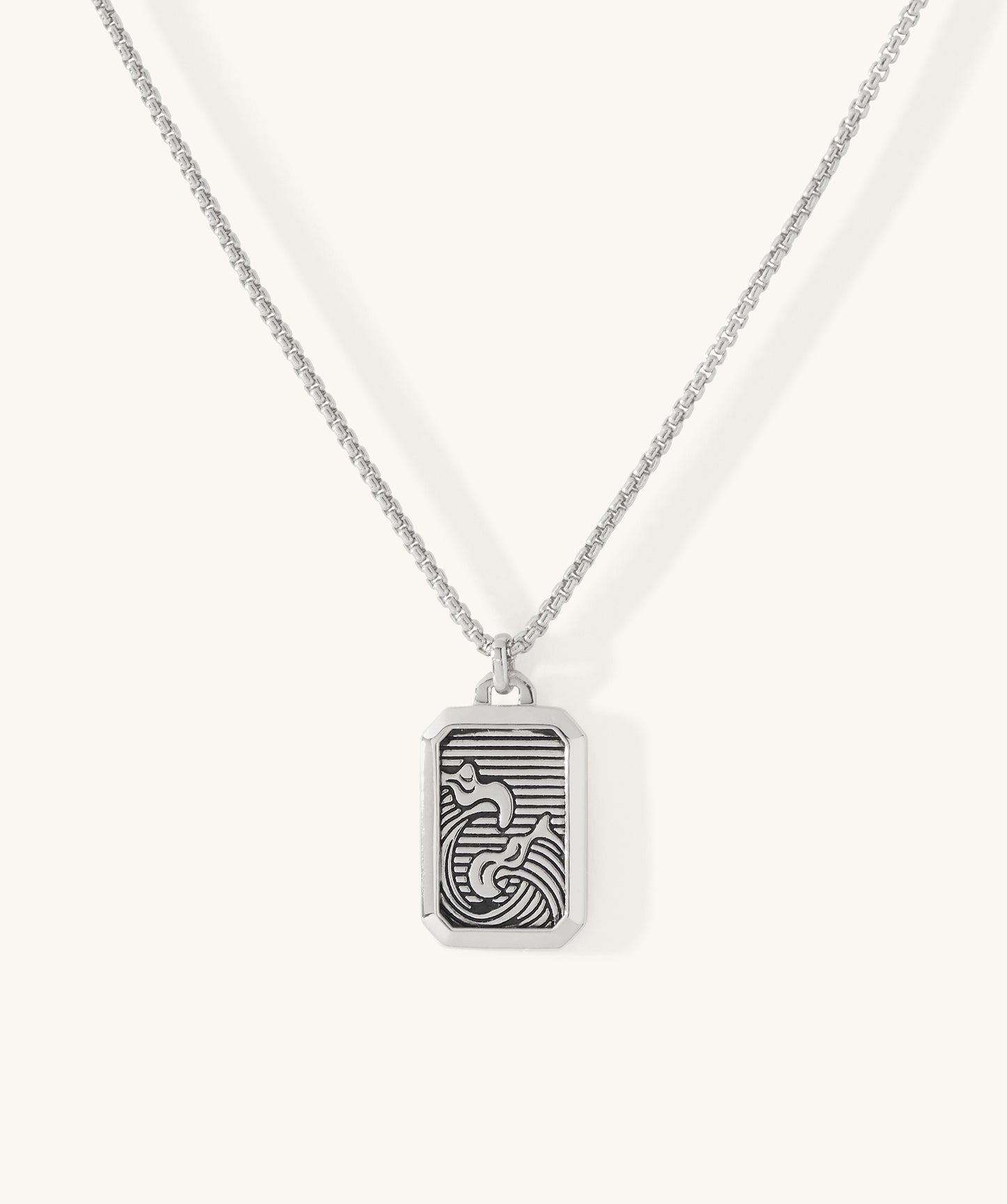 Oahu Wave Dog Tag Necklace