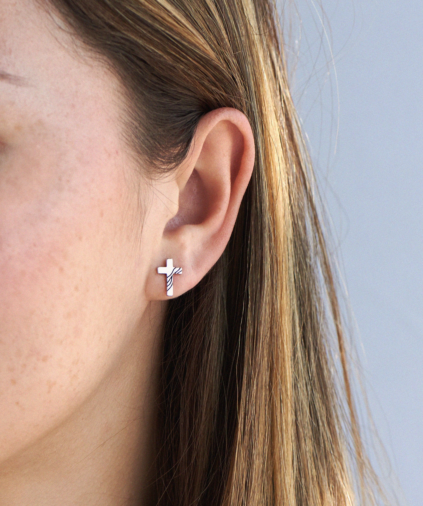 Santa Teresa Cross Stud Earrings
