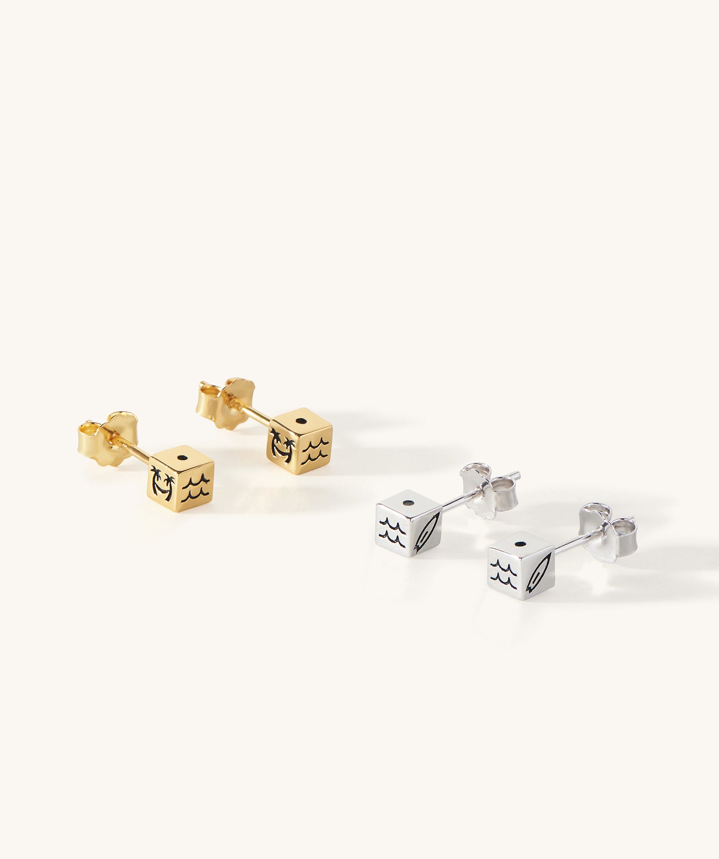 Bukit Cube Stud Earrings