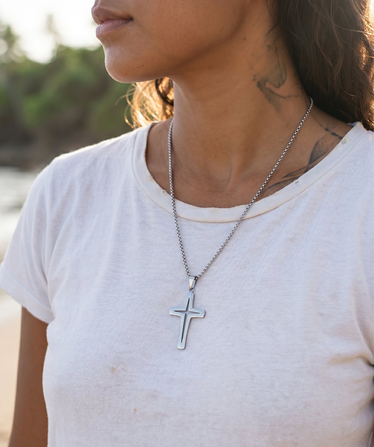 Spanish Point Cross Necklace
