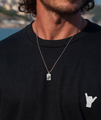 Gold Coast Dog Tag Necklace Satin SS