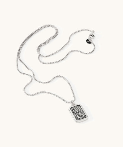 Oahu Wave Dog Tag Necklace SS