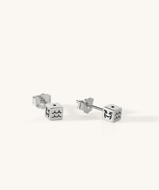 Bukit Cube Stud Earrings SS