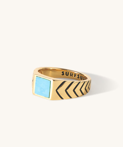 Porto Santo Signet Ring with Turquoise