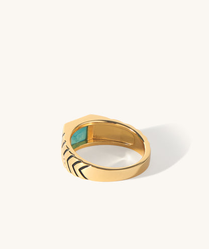 Porto Santo Signet Ring with Turquoise